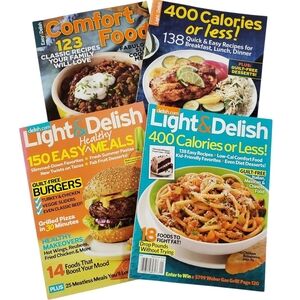 Light & Delish Magazine Set Easy & Healthy Recipe Collection
